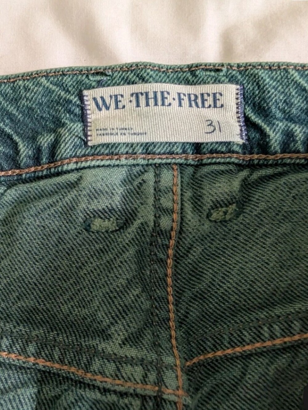 SOLD We The Free People Final Countdown Low Rise Cuffed Boyfriend Jean Teal - Picture 11 of 13